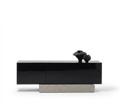 Modern Concrete Base and Gloss Lacquered Sideboard Buffet Mogg Block RAL 9017