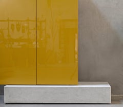 Modern Concrete Base and Gloss Lacquered Tall Sideboard Mogg Block RAL 1027