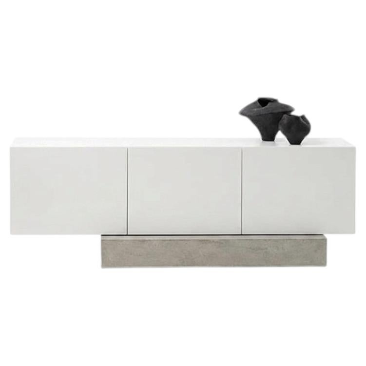 Modern Concrete Base and Matte Lacquered Sideboard Buffet Mogg Block RAL 9016