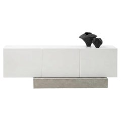 Modern Concrete Base and Matte Lacquered Sideboard Buffet Mogg Block RAL 9016