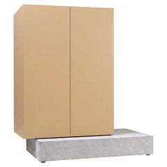 Modern Concrete Base and Matte Lacquered Tall Sideboard Mogg Block RAL 1001
