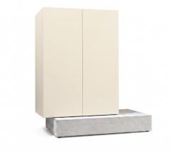 Modern Concrete Base and Matte Lacquered Tall Sideboard Mogg Block RAL 1013