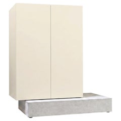 Modern Concrete Base and Matte Lacquered Tall Sideboard Mogg Block RAL 1013