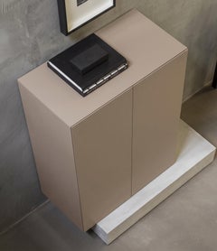 Modern Concrete Base and Matte Lacquered Tall Sideboard Mogg Block RAL 1019