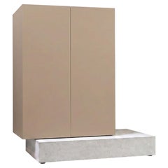 Modern Concrete Base and Matte Lacquered Tall Sideboard Mogg Block RAL 1019