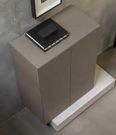 Modern Concrete Base and Matte Lacquered Tall Sideboard Mogg Block RAL 7006