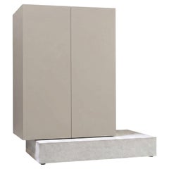 Modern Concrete Base and Matte Lacquered Tall Sideboard Mogg Block RAL 7044