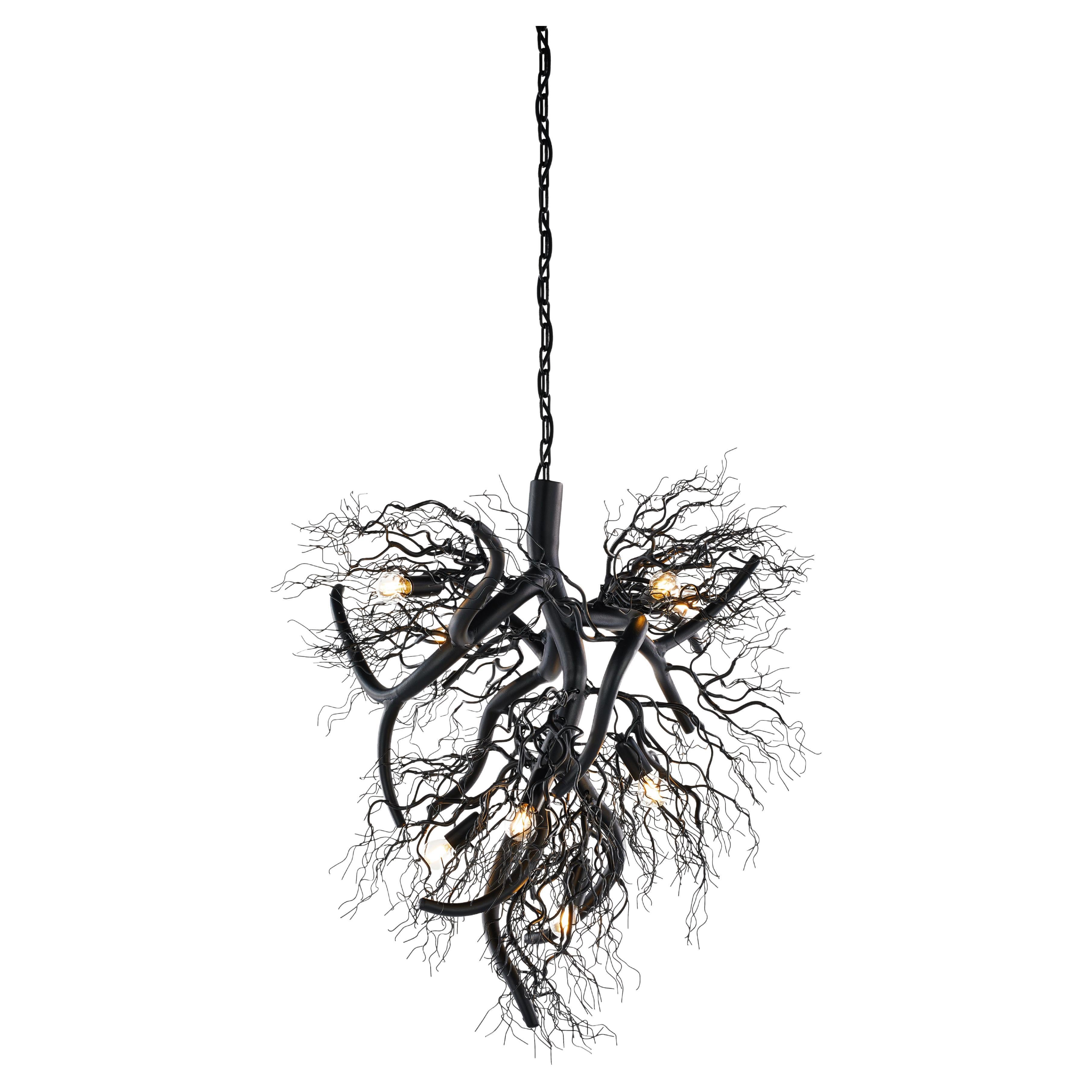 Modern Conical Chandelier,  Black Matte Finish, Desert Wind Collection