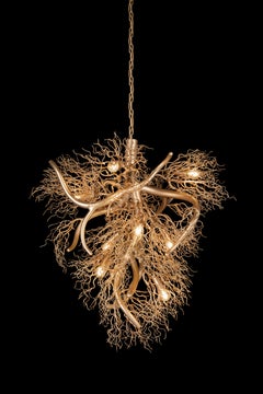 Modern Conical Chandelier,  Gold Satin Finish, Desert Wind Collection