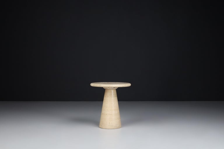 Mid-Century Modern Modern Conical Travertine Side Tables, Italy, 1980s For Sale