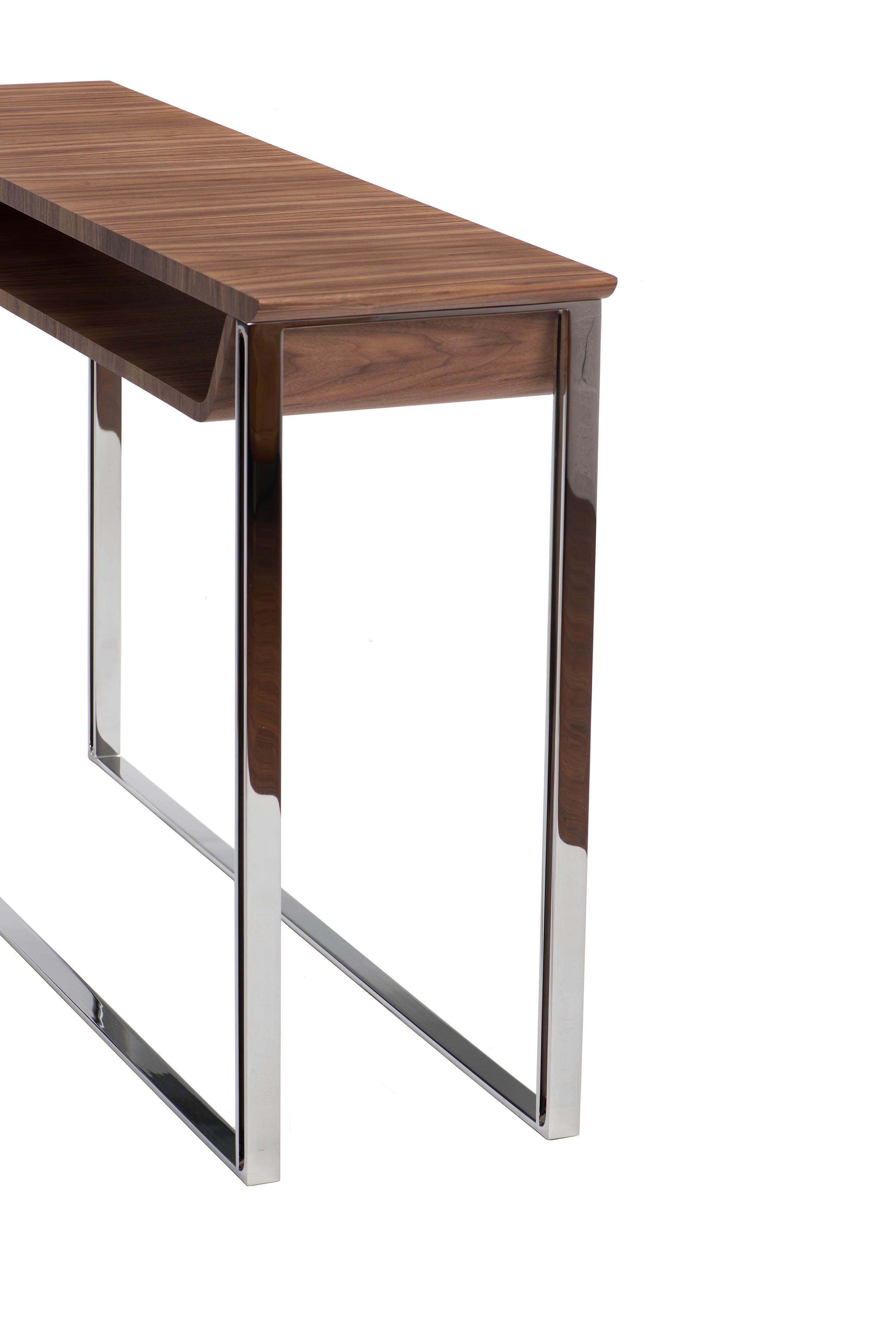 Portugais Console moderne Hey Hello en bois et acier de Cyril Rumpler en vente