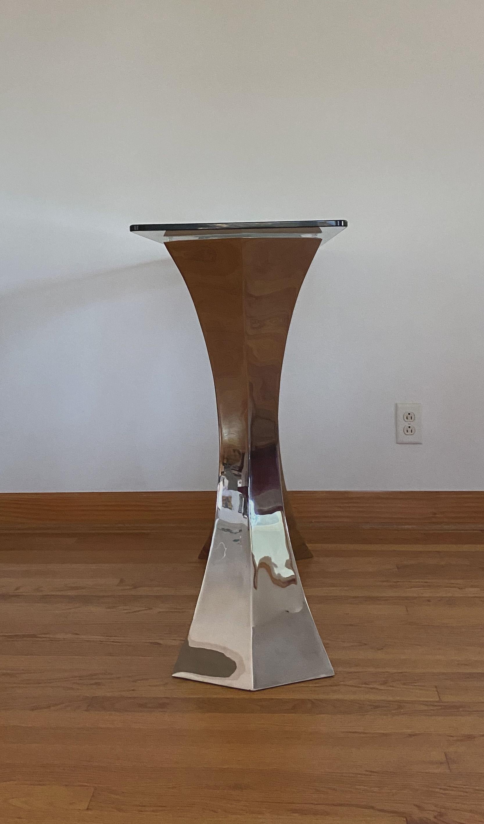 American Forged Stainless Steel Console Table by Curtis Norton For Sale