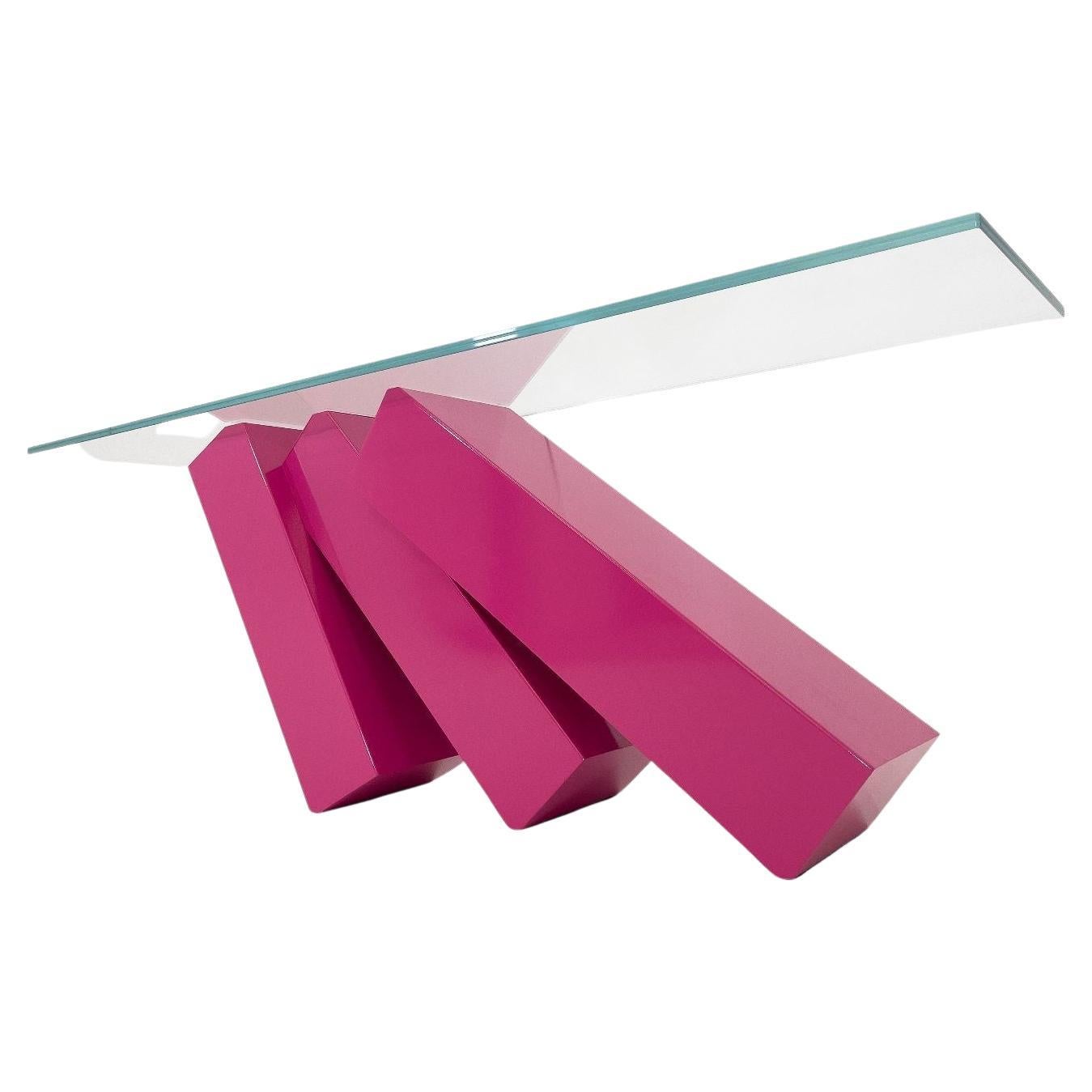 Modern Console Table in Colored Steel For Sale