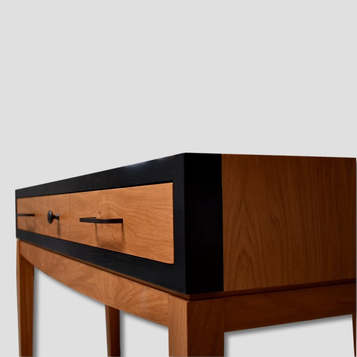 modern oak console table
