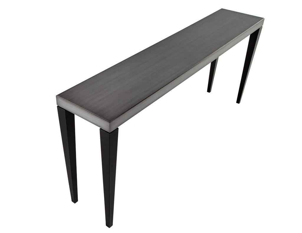 Canadian Modern Console Table in Grey and Black For Sale
