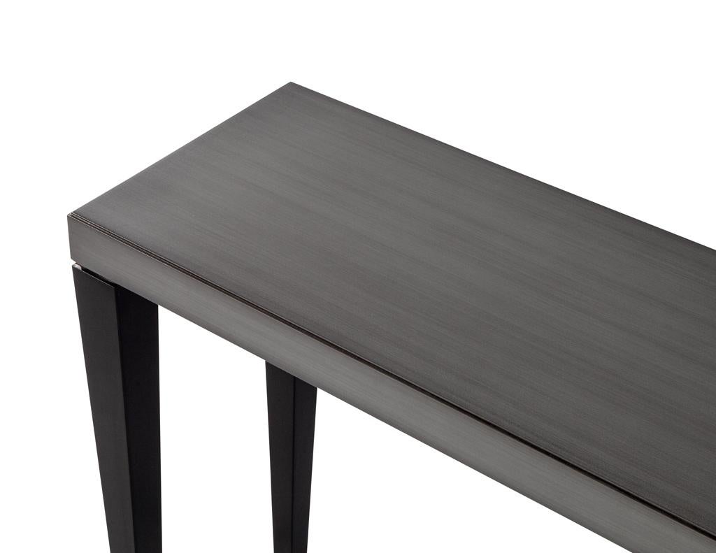 Contemporary Modern Console Table in Grey and Black For Sale