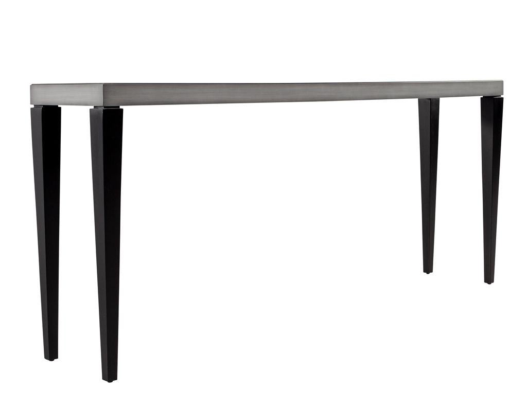 Wood Modern Console Table in Grey and Black For Sale