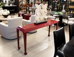 Modern Console Table in Ruby Lacquer Finish