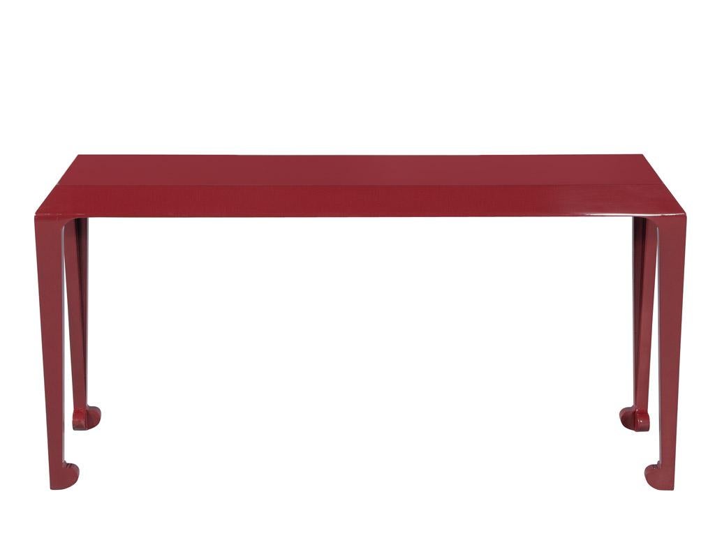 Contemporary Modern Console Table in Ruby Lacquer Finish For Sale