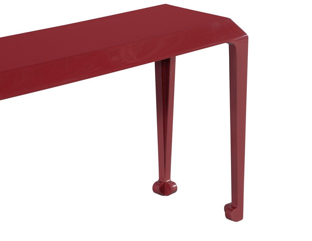Modern Console Table in Ruby Lacquer Finish For Sale 2