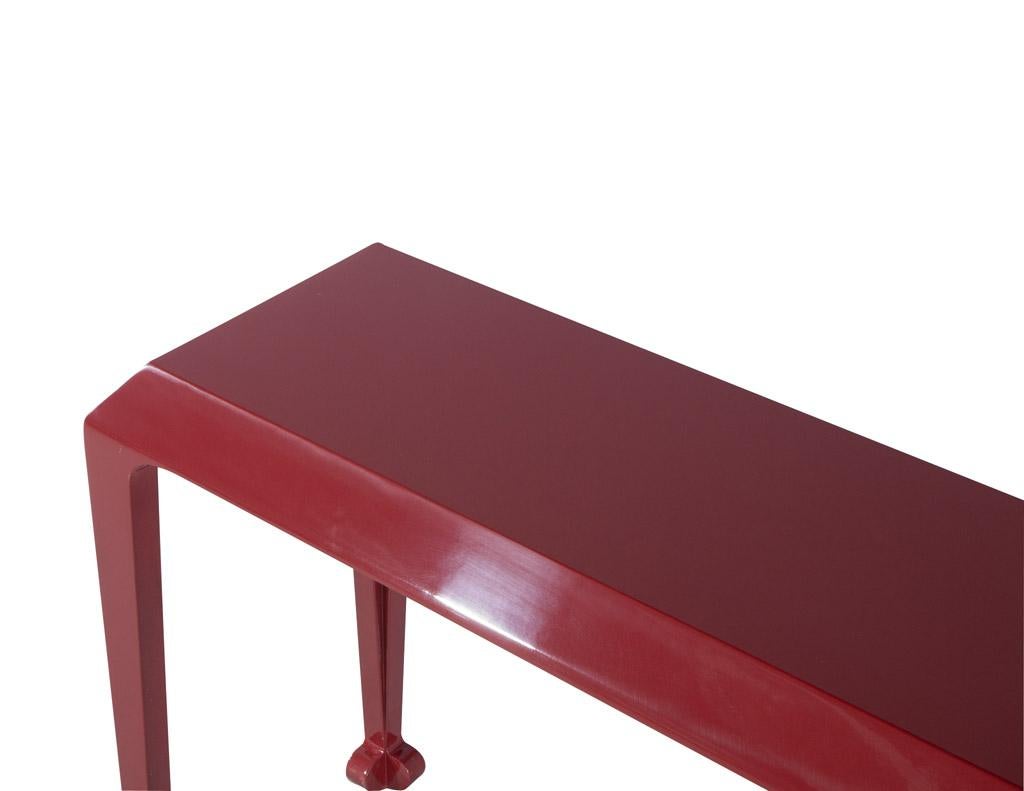 Modern Console Table in Ruby Lacquer Finish 3