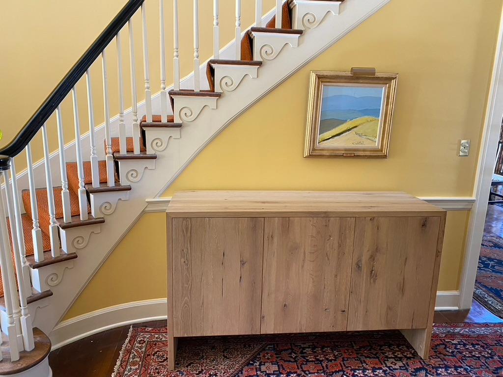 Mesa consola moderna de roble blanco en venta 3
