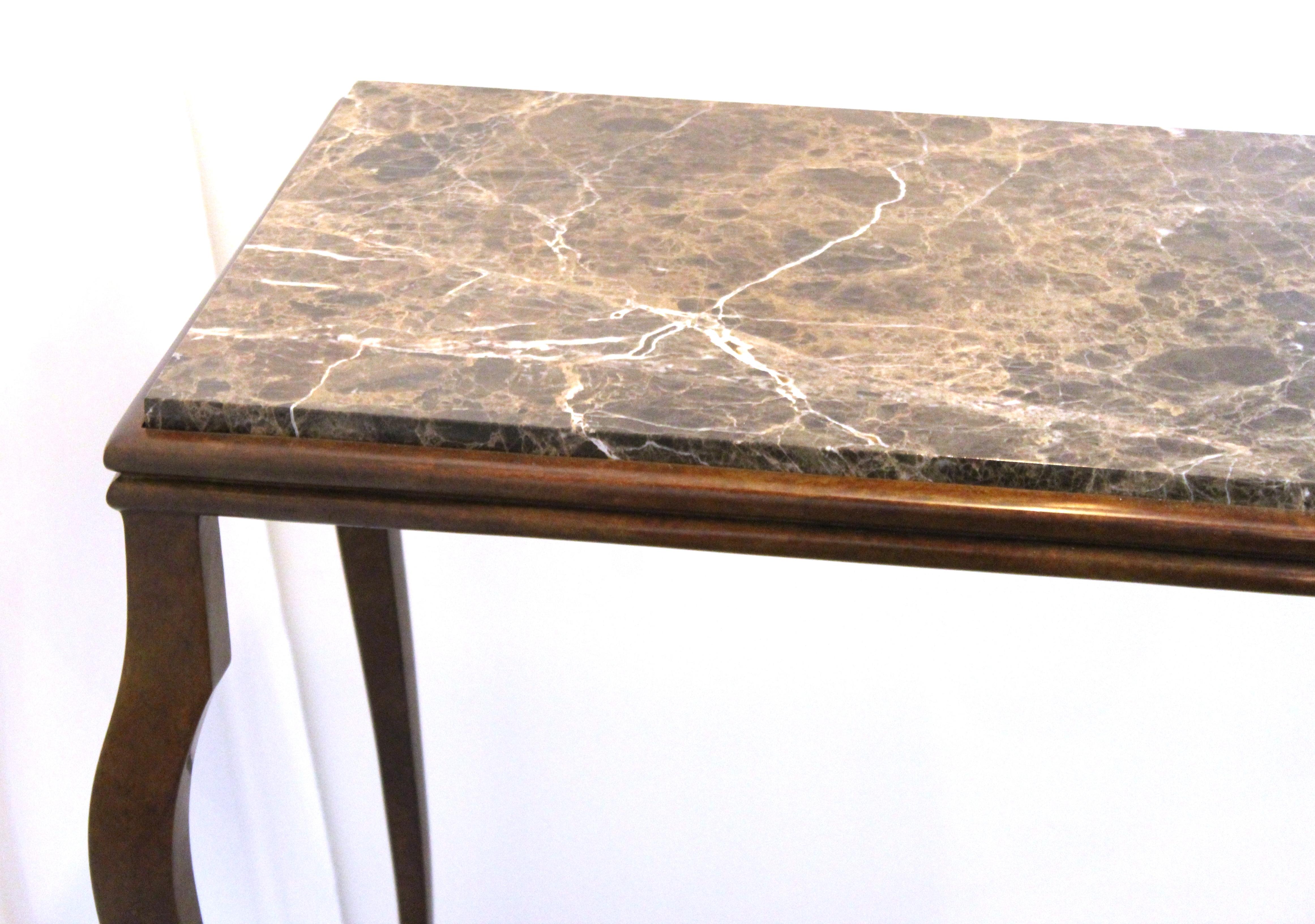 Modern Console Table with Cabriole Legs and Marble Top 4