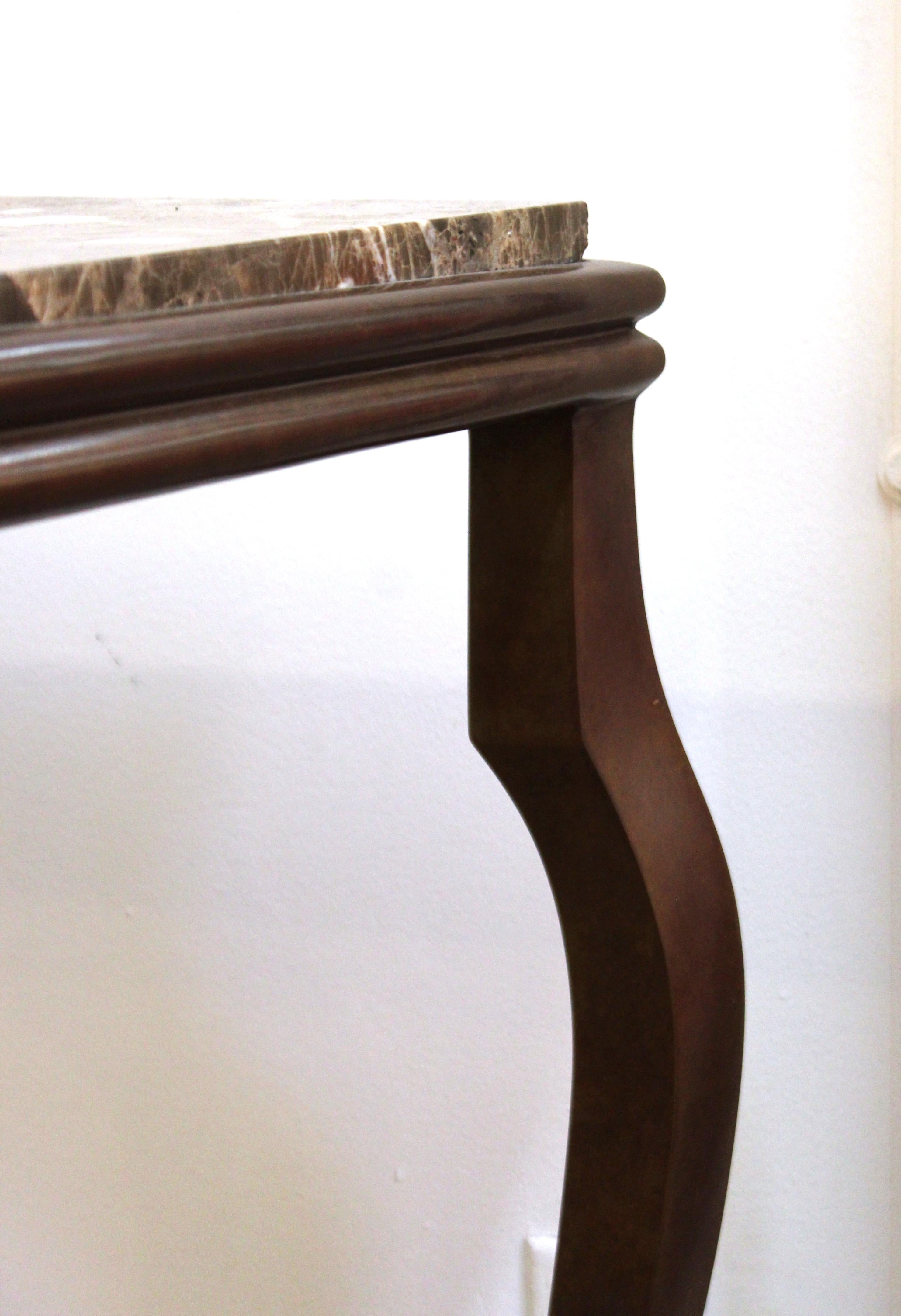 Modern Console Table with Cabriole Legs and Marble Top 2