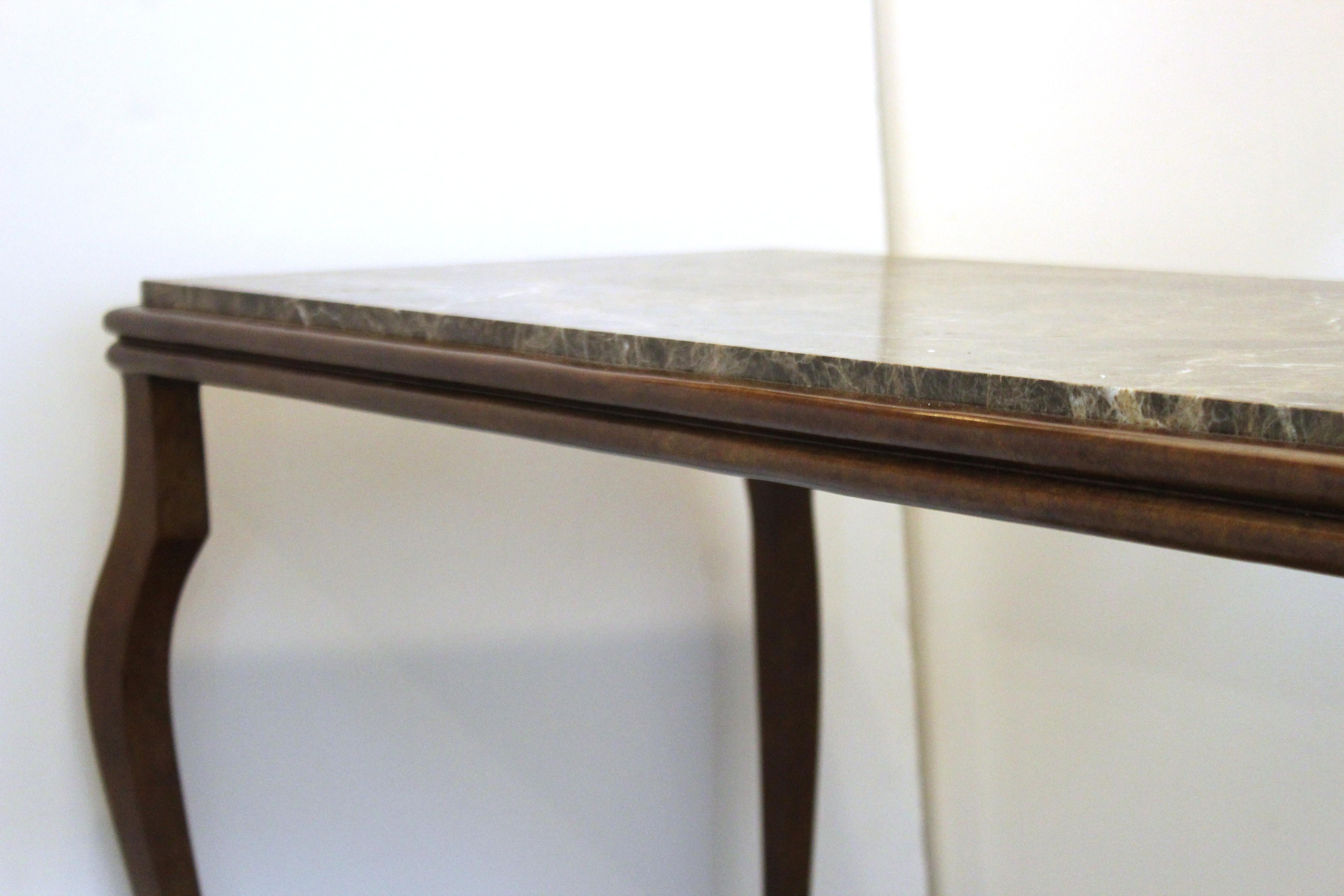 Modern Console Table with Cabriole Legs and Marble Top 3