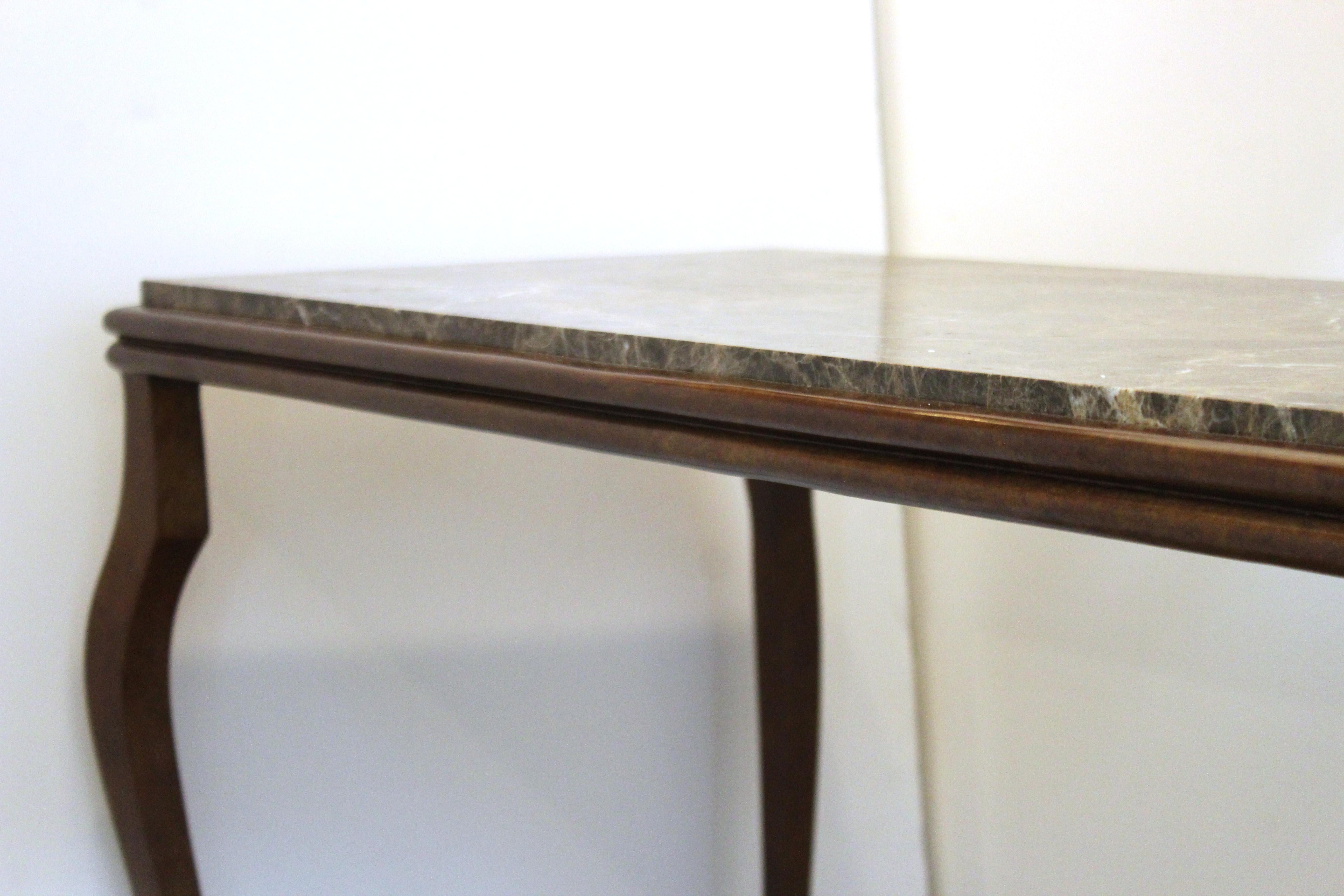 Modern Console Table with Cabriole Legs and Marble Top 4