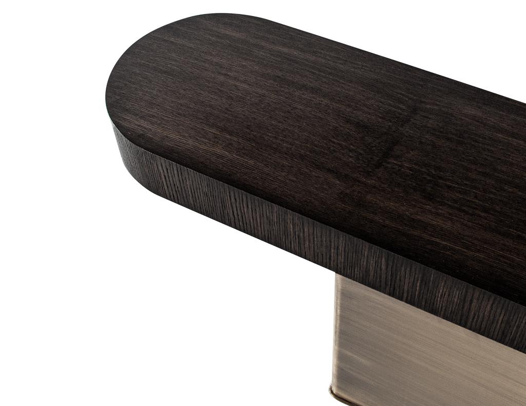 Plaqué Table console moderne avec poufs coulissants en vente
