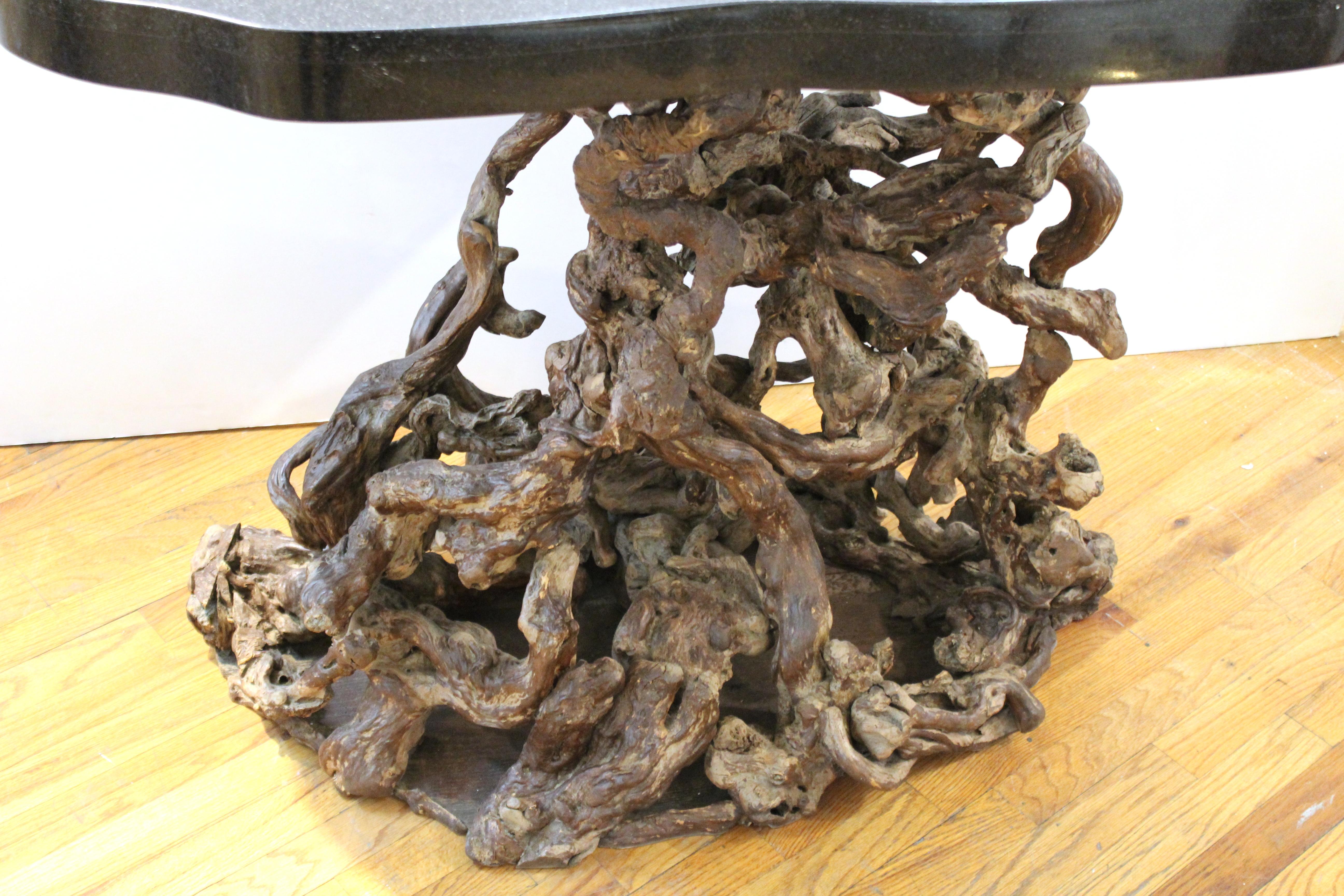 North American Modern Console Table with Tree Root Base