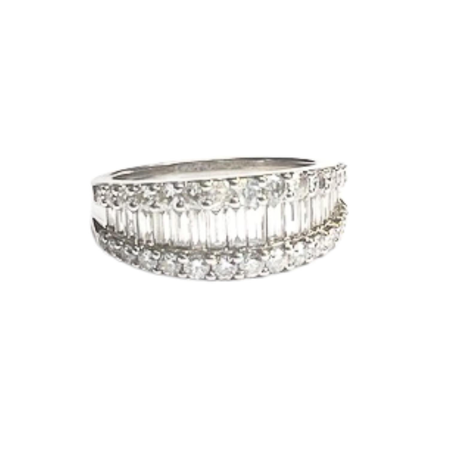 Brilliant Cut Modern Contemporary 20th Century  1.62 ct Diamond White Gold 18K Ring