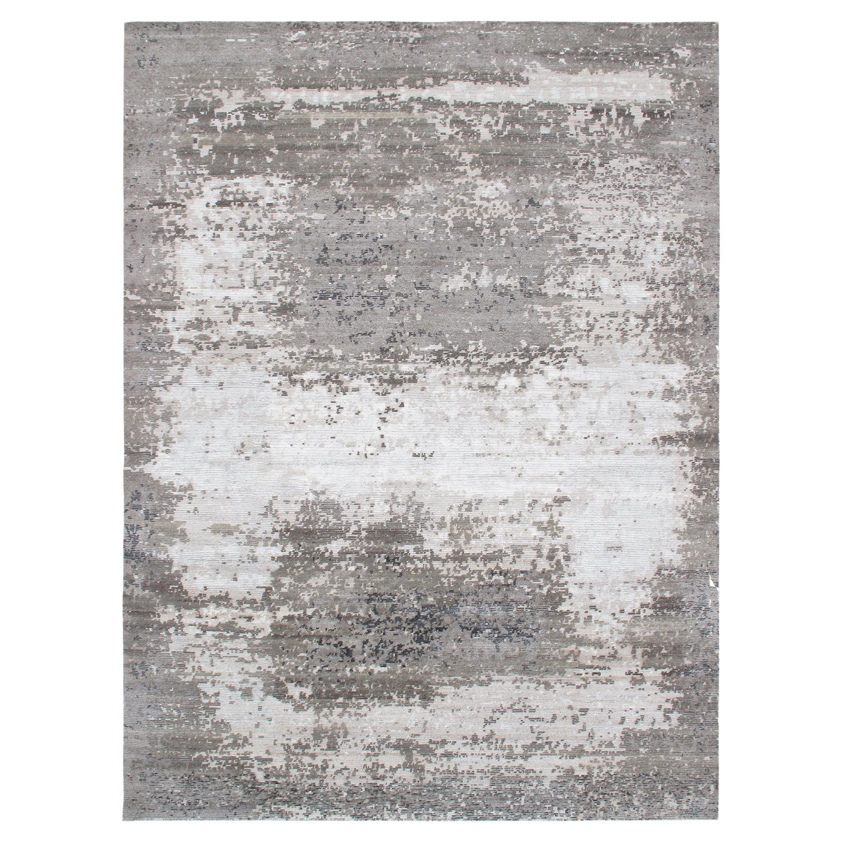 Modern Contemporary Abstract Textural Rug For Sale