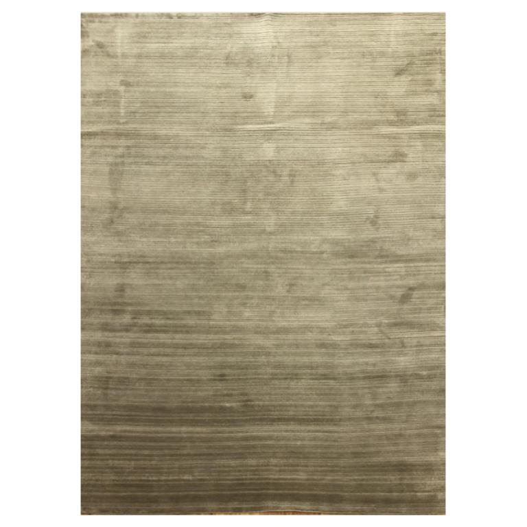Hand-Knotted Modern Contemporary Area Rug in Bronze Handmade of Art Silk and Wool, 
