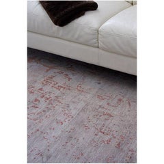 Modern Contemporary Area Rug in Rot, handgefertigt aus 100% Seide, "Allure"