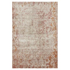 Modern Contemporary Area Rug in Red, Handmade of 100% Silk, "Allure"