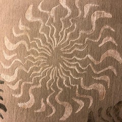 Modern Contemporary Area Rug in Taupe, Handmade of Silk and Wool, "Calabasas"