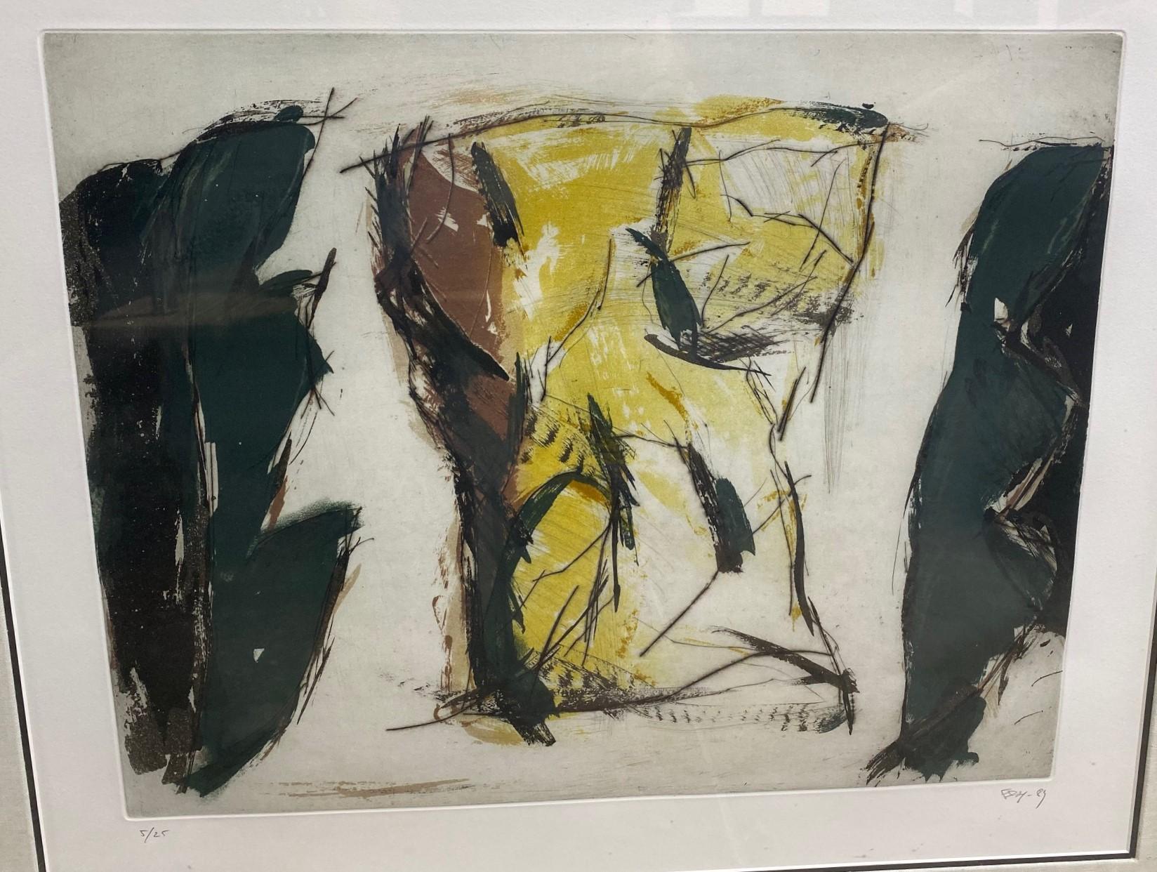 American Modern Contemporary Art Signed Limited Edition Abstract Torso Lithograph Print For Sale