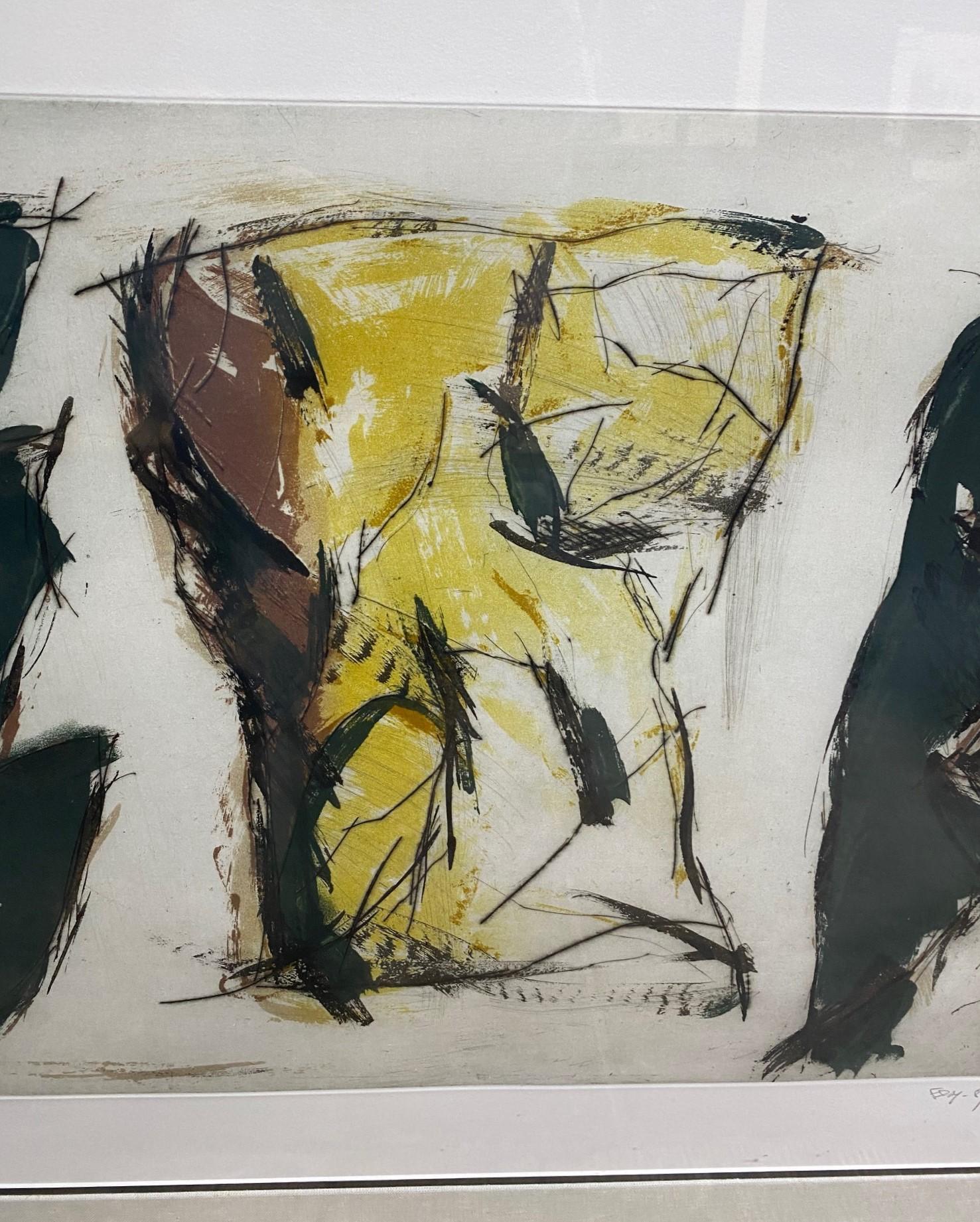Modern Contemporary Art Signed Limited Edition Abstract Torso Lithograph Print In Good Condition For Sale In Studio City, CA