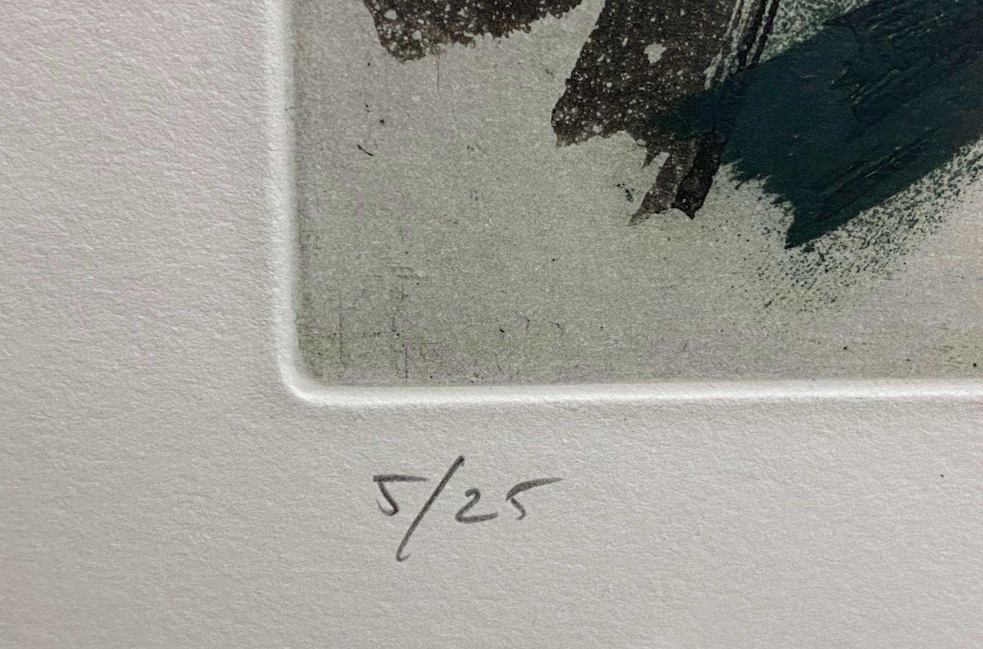 Bois Art moderne contemporain signé, édition limitée, lithographie abstraite de torse en vente