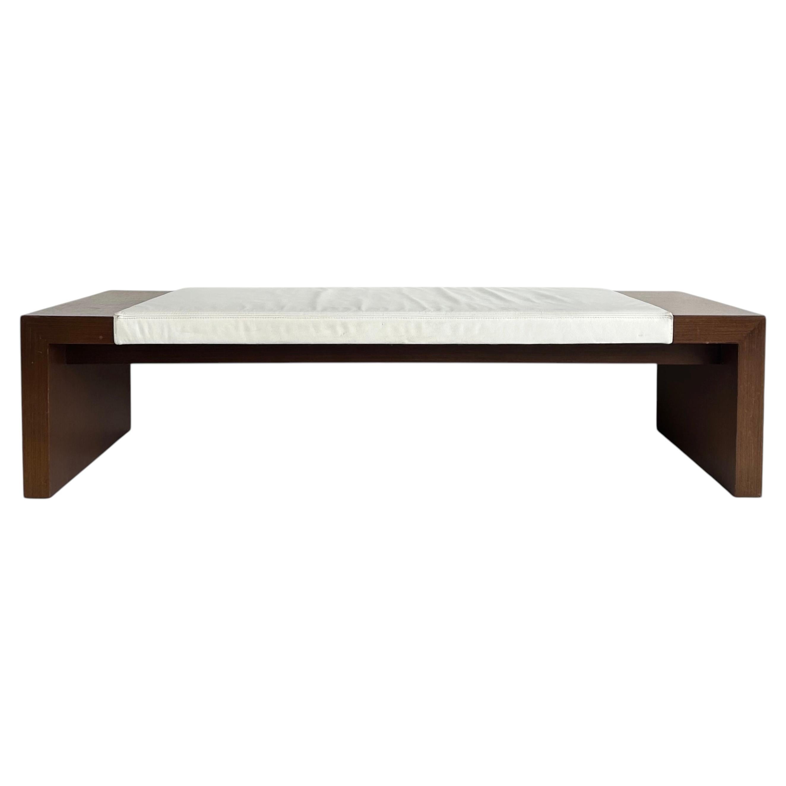 Modern Contemporary Artefacto Leather and Wood Bench For Sale