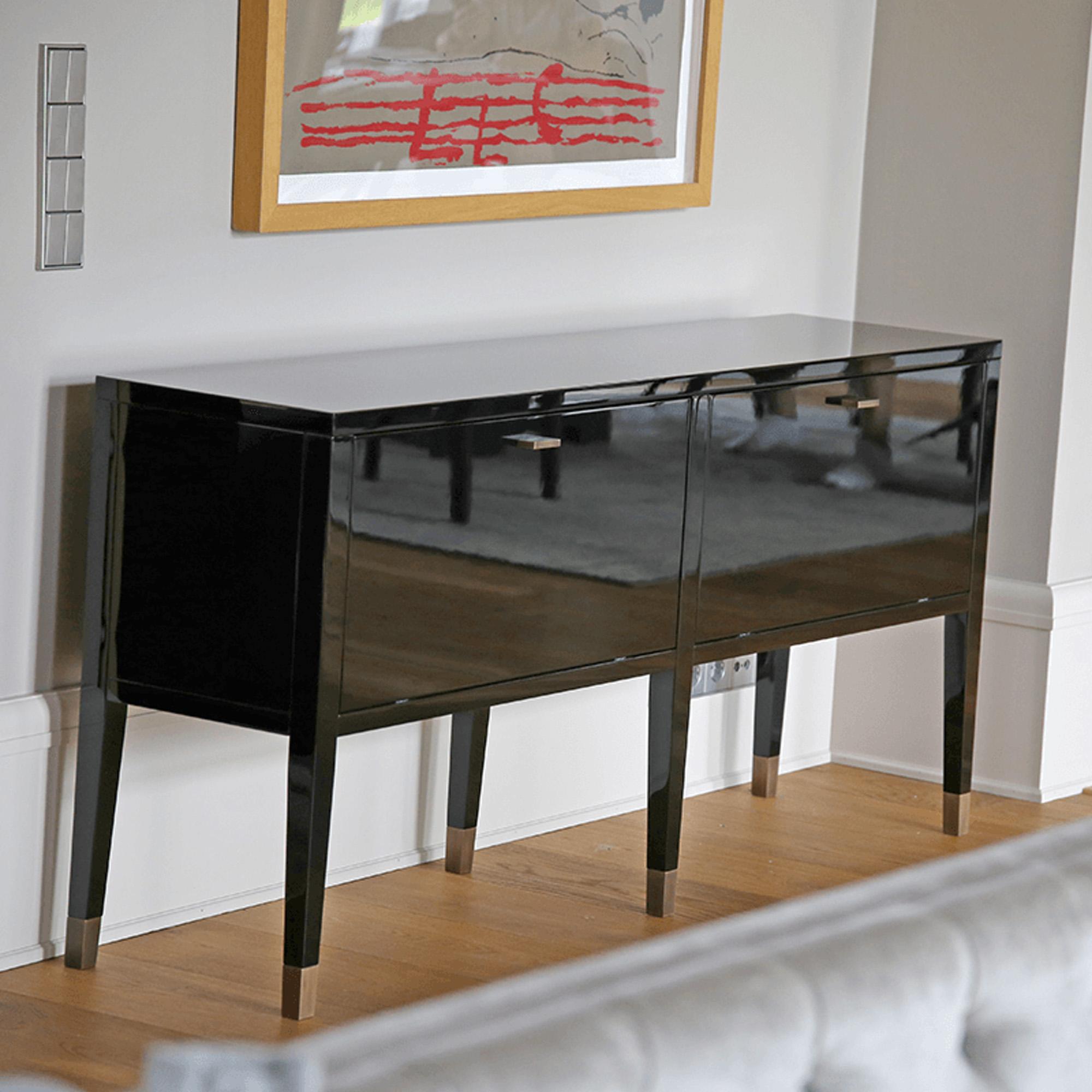 European Modern Contemporary Black Console Sideboard For Sale