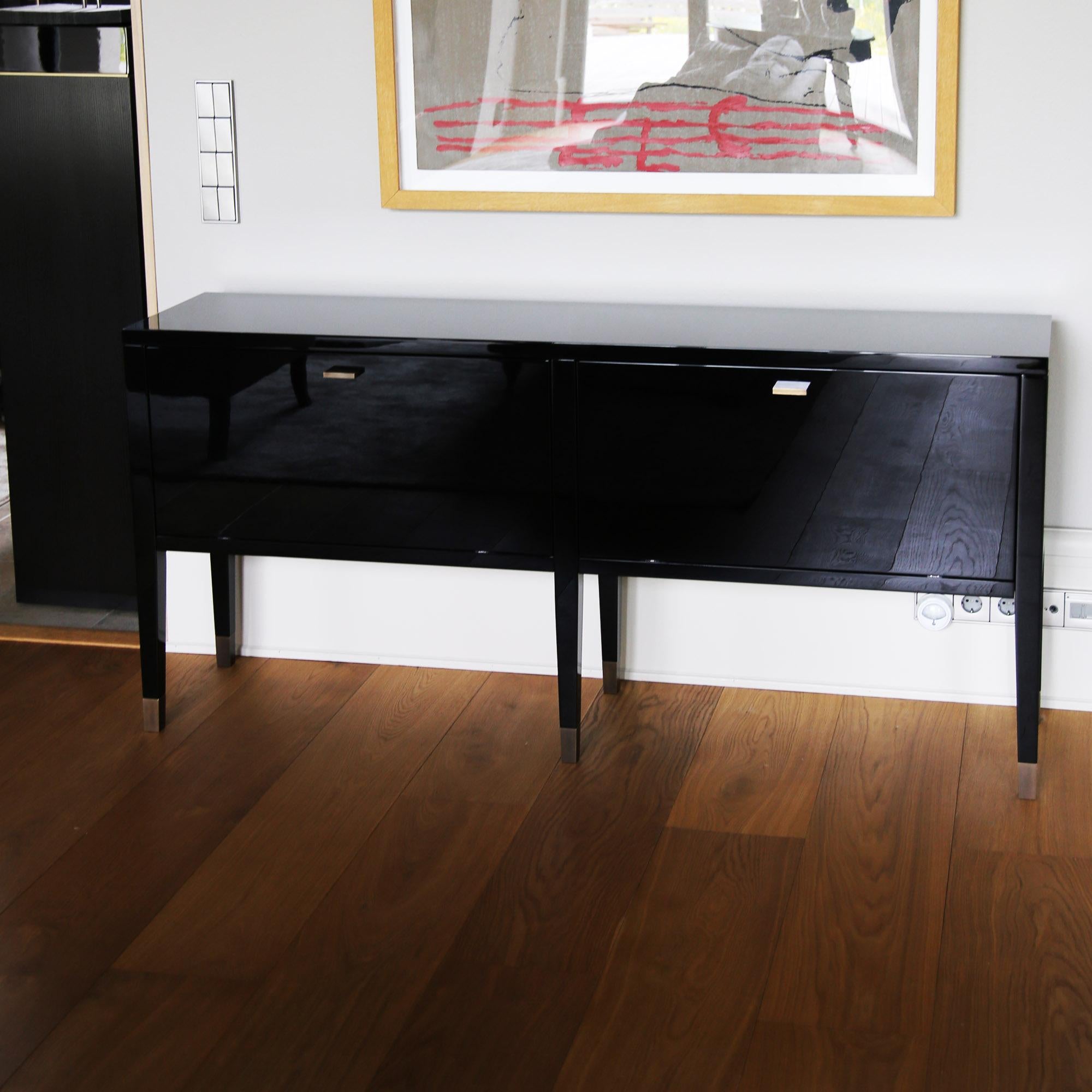 Copper Modern Contemporary Black Console Sideboard For Sale