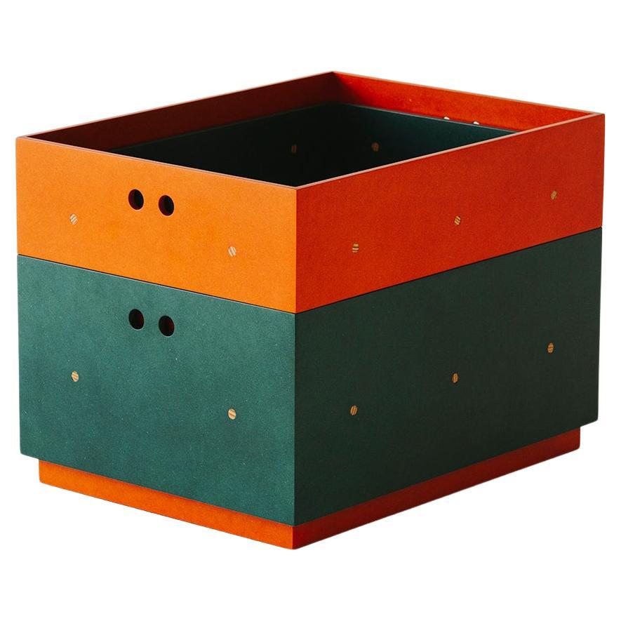Boîtes contemporaines modernes orange et verte Mdf de Marc Morro en vente