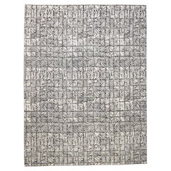 Tappeto moderno contemporaneo in misto lana color carbone e avorio 12'5''x16'3''