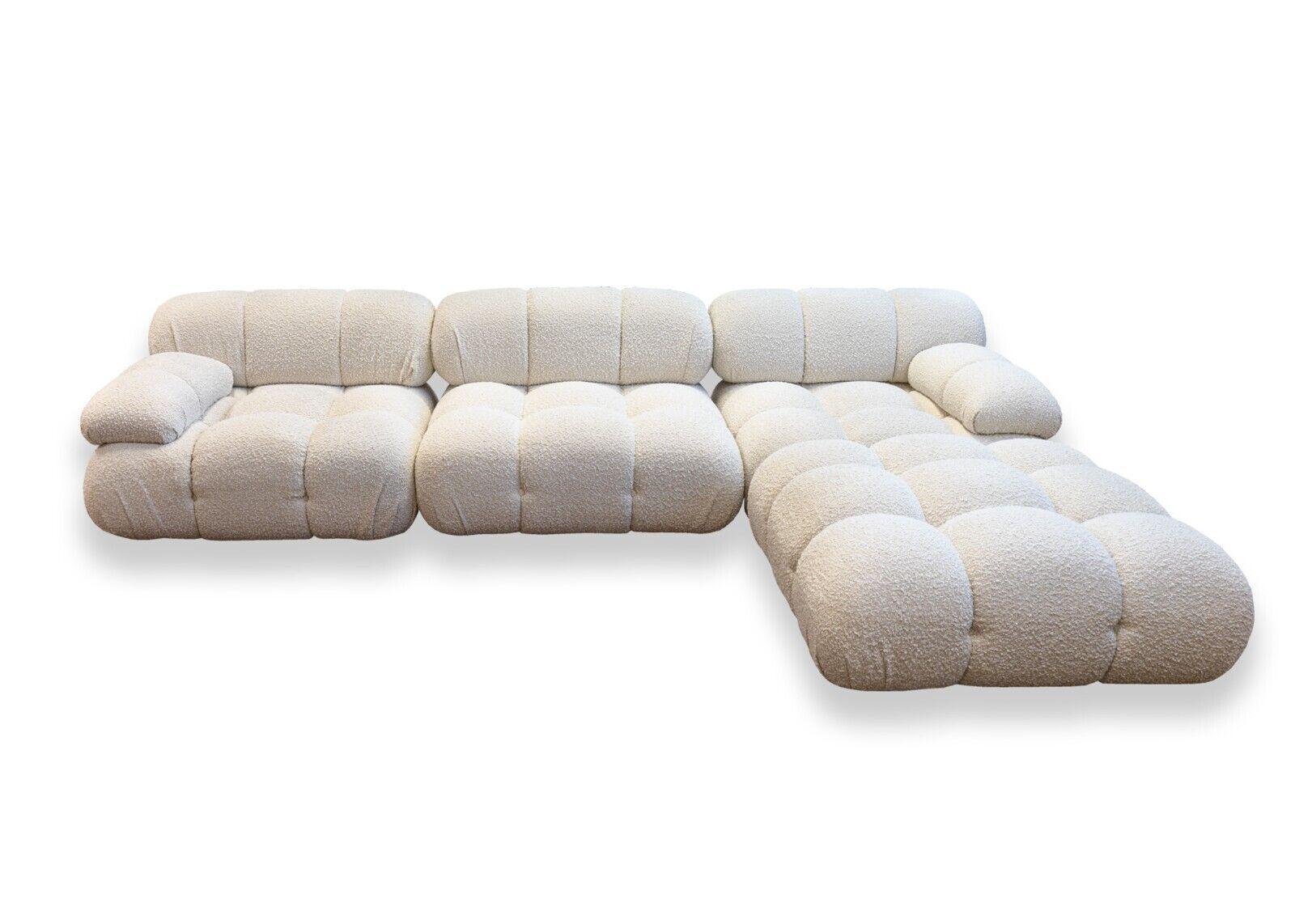 A modern contemporary cream 4 piece Rove Concepts Belia modular sofa sectional. An absolutely stunning sectional from US furniture brand, Rove Concepts. As a part of their Belia collection, this sofa sectional features a wonderfully modular design
