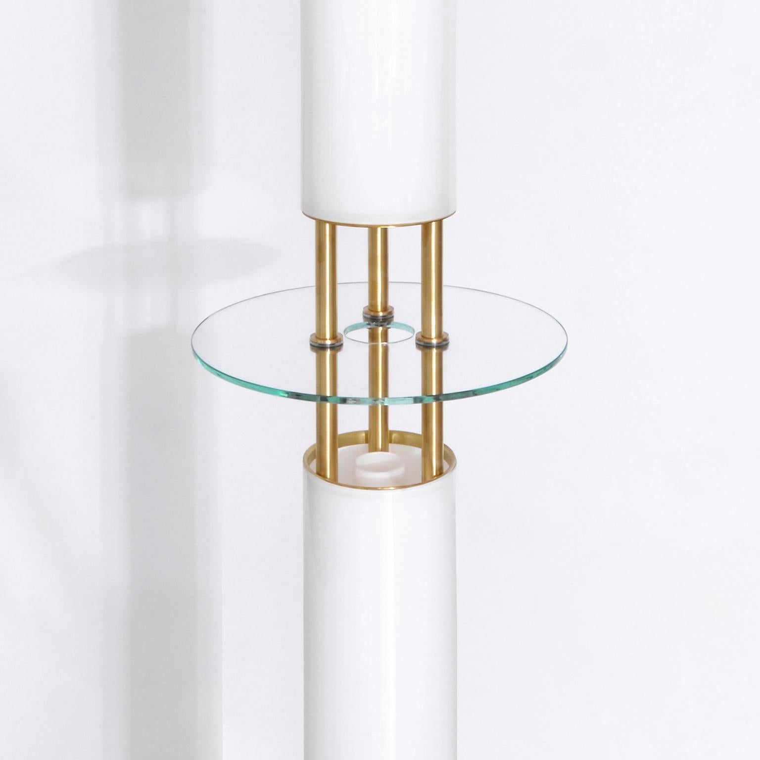 Lámpara de pie escultural moderna contemporánea personalizable con cilindros de cristal opalino Siglo XXI y contemporáneo en venta