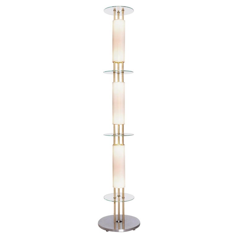 Modern Contemporary Customizable Sculptural Floor Lamp with Opal Glass ...