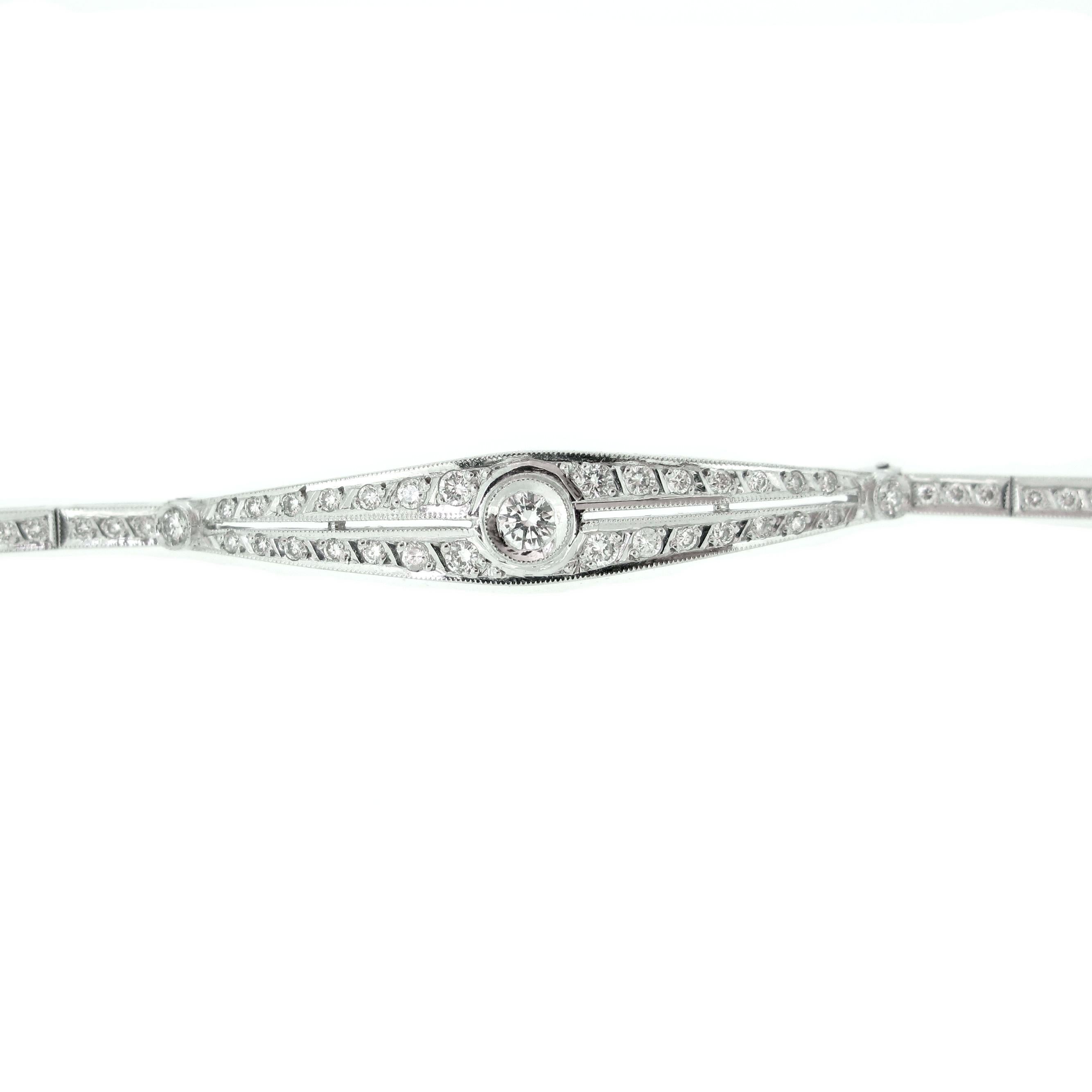 Modern Contemporary Diamond Line White Gold Bracelet 2